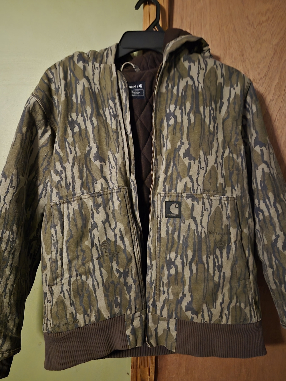 Carhartt Mossy Oak Bottomland Quilted Flannel-Lined Active Jacket Green & Brown